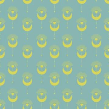 Seamless pattern with esoteric concept with mystical eyes. Illustrazione stock