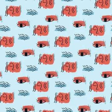 Seamless pattern with esoteric symbols. Illustrazione stock