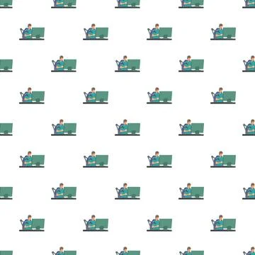 Seamless pattern of esports gamer playing online video games Stock Illustration