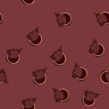 Seamless pattern espresso capsule coffee cartoon vector Stock Illustration