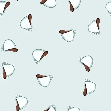 Seamless pattern espresso coffee cup splash cartoon vector Stock-Illustration
