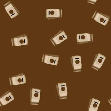 Seamless pattern espresso coffee packaging cartoon vector イラスト素材