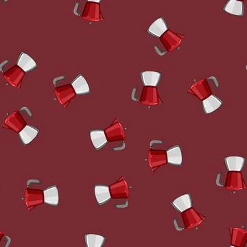 Seamless pattern espresso moka pot coffee cartoon vector Stock Illustration