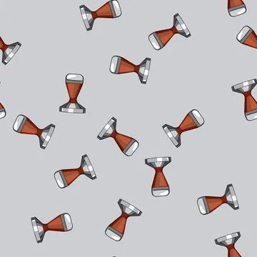 Seamless pattern espresso tamper coffee cartoon vector Stock Illustration