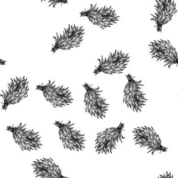 Seamless pattern estragon tarragon sketch hand drawn Stock Illustration