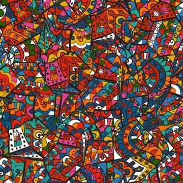 Seamless pattern with ethnic african elements, giraffe texture Stockillustratie