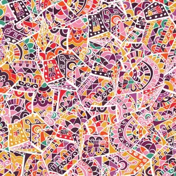 Seamless pattern with ethnic african elements, giraffe texture Illustrazione stock