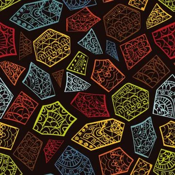 Seamless pattern with ethnic african elements, giraffe texture Illustrazione stock