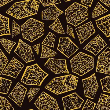 Seamless pattern with ethnic african elements, giraffe texture Stock Illustration