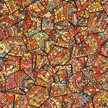 Seamless pattern with ethnic african elements, giraffe texture Illustrazione stock