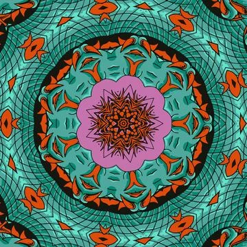 Seamless pattern ethnic boho art mandala asian vector Stock Illustration