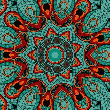 Seamless pattern ethnic boho art mandala asian vector 스톡 일러스트