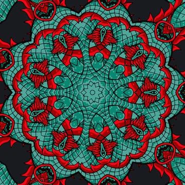 Seamless pattern ethnic boho art mandala asian vector 스톡 일러스트