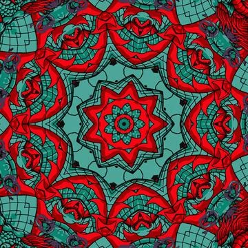 Seamless pattern ethnic boho art mandala asian vector Illustrazione stock