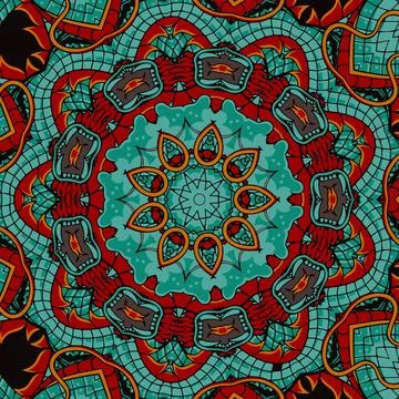 Seamless pattern ethnic boho art mandala asian vector 스톡 일러스트