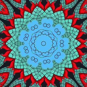 Seamless pattern ethnic boho art mandala asian vector Illustrazione stock