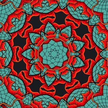 Seamless pattern ethnic boho art mandala asian vector Illustrazione stock