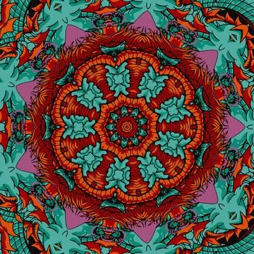 Seamless pattern ethnic boho art mandala asian vector Stock Illustration
