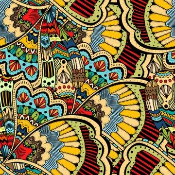 Seamless pattern with ethnic elements Illustrazione stock