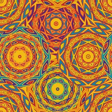 Seamless pattern with ethnic geometric ornament. Stock Illustration
