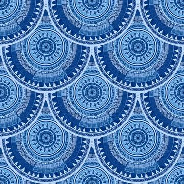 Seamless pattern with ethnic motif Fish scale design seamless pattern with... Stock Photos