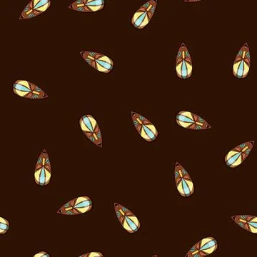 Seamless pattern ethnic tribal mask cartoon vector イラスト素材