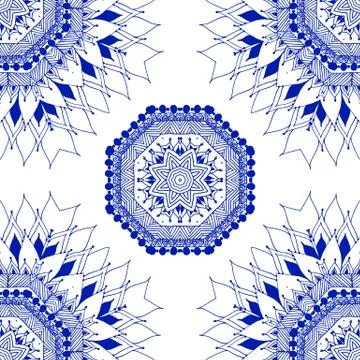 Seamless pattern in ethnic vintage boho style Illustrazione stock