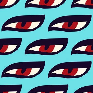 Seamless pattern with Ethnical magical mystical eyes. Stock Illustration