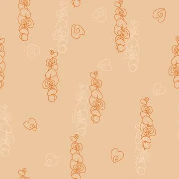 Seamless pattern with eucalyptus branchs in boho colors, orange, beige Stock Illustration