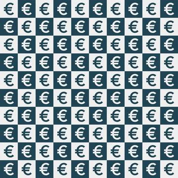 Seamless pattern with Euro sign icon vector,Euro symbol. 스톡 일러스트