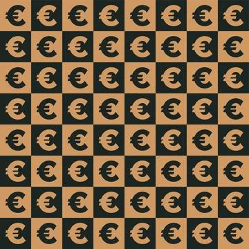 Seamless pattern with Euro symbol icon vector. Illustrazione stock