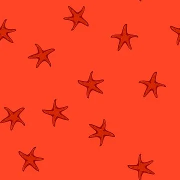 Seamless pattern evening sea star cartoon vector 库存插图