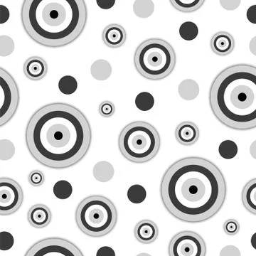 Seamless pattern with evil eye in black and grey colors Stock Illustration