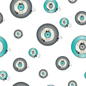Seamless pattern with evil eye in grey and turquoise colors vector Stock Illustration