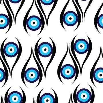 Seamless pattern with evil eye vector Stock Illustration