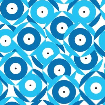 Seamless pattern with evil eyes in blue colors vector Stock Illustration