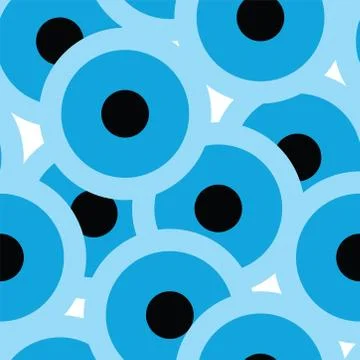 Seamless pattern with evil eyes in blue colors vector Stock Illustration