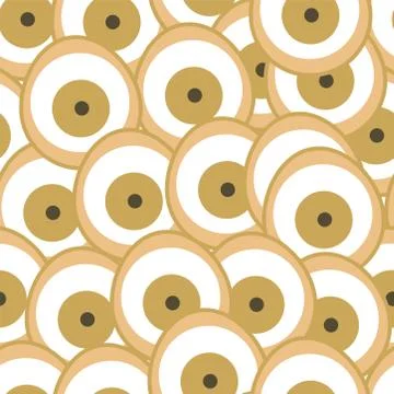 Seamless pattern with evil eyes in brown colors Stock Illustration