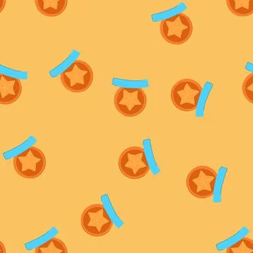 Seamless pattern excellence star badge cartoon vector Stock Illustration