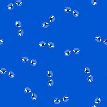 Seamless pattern excited eye emotions cartoon vector Stock Illustration