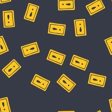 Seamless pattern exclamation yellow warning sign cartoon vector Stock Illustration