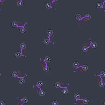 Seamless pattern exercise balance bike cartoon vector Illustrazione stock
