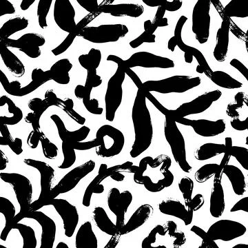 Seamless pattern with exotic leaves and flowers. Illustrazione stock