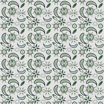 Seamless pattern exotic shapes with flowers and leaves plants Stock Illustration