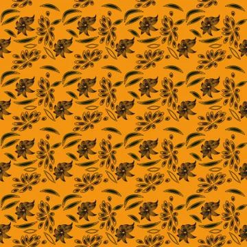 Seamless pattern exotic shapes with flowers and leaves plants Stock Illustration