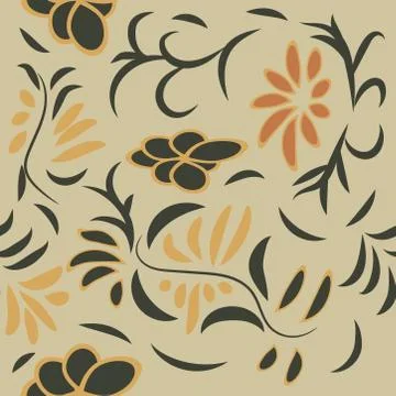Seamless pattern exotic shapes with flowers and leaves plants Stock Illustration