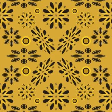Seamless pattern exotic shapes with flowers and leaves plants Stock Illustration