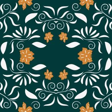Seamless pattern exotic shapes with flowers and leaves plants Stock Illustration