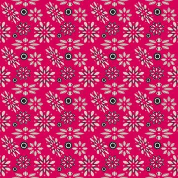 Seamless pattern exotic shapes with flowers and leaves plants Stock Illustration