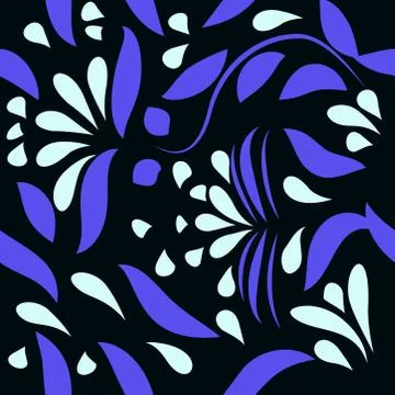 Seamless pattern exotic shapes with flowers and leaves plants Stock Illustration